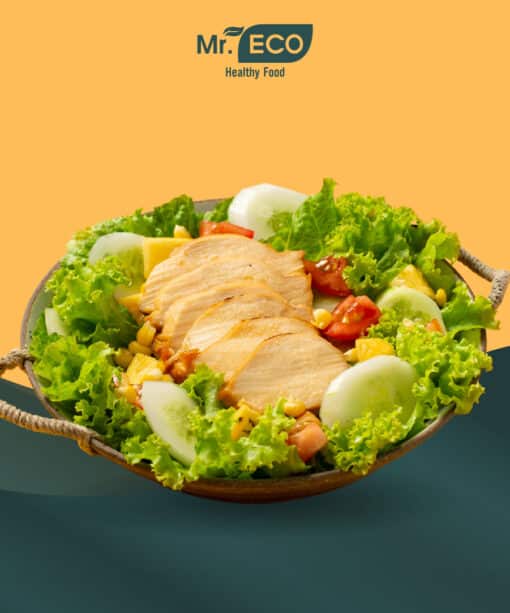 Salad gà nướng mật ong thơm ngon